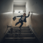 Bad conditions leading to falling down the stairs