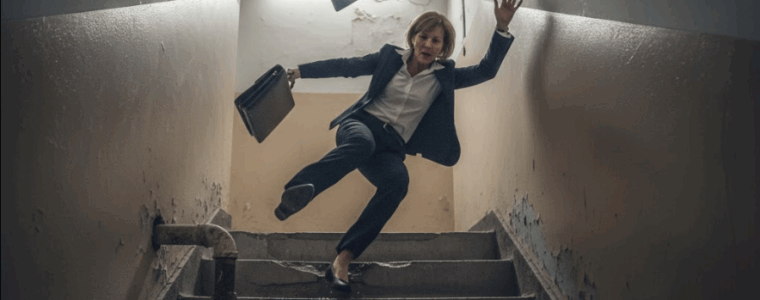 Bad conditions leading to falling down the stairs